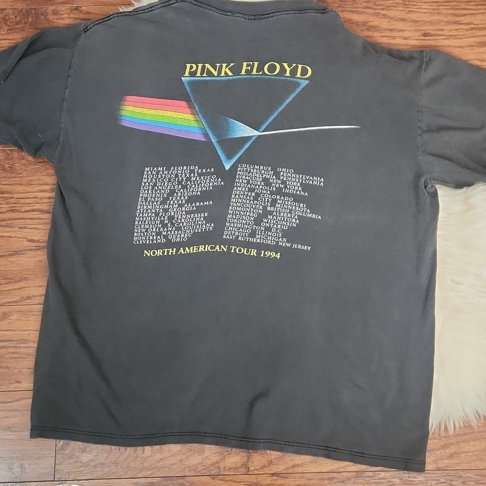 Vintage Pink Floyd Shirt Mens Large Black 1994 Dark Side of The Moon Rock Band - Picture 8 of 9